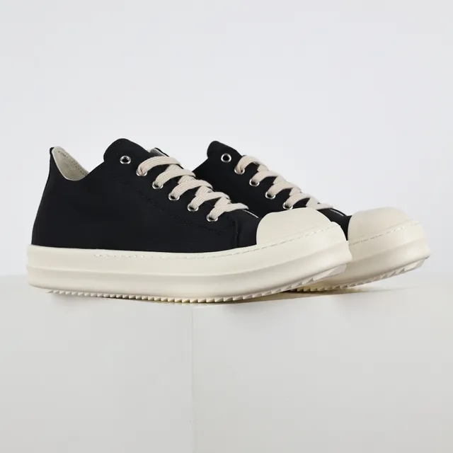 Rick Owens DRKSHDW Geobasket Black Canvas Platform Lifestyle Sneakers 3