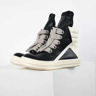 Rick Owens Geobasket High Black and Cream Lifestyle Sneakers