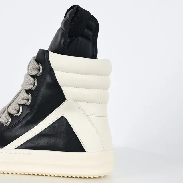 Rick Owens Geobasket High Black and Cream Lifestyle Sneakers 4