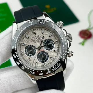 Rolex Cosmograph Daytona Meteorite Dial Black Rubber Strap Mechanical Watch