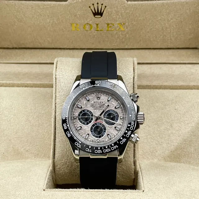 Rolex Cosmograph Daytona Meteorite Dial Black Rubber Strap Mechanical Watch 2