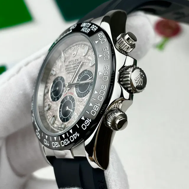 Rolex Cosmograph Daytona Meteorite Dial Black Rubber Strap Mechanical Watch 7