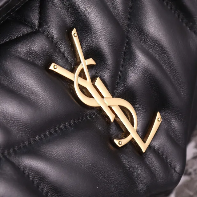 Saint Laurent Loulou Sac en Beige Gold avec coutures quilted diamond stitching envelope flap chain 22