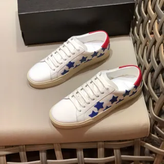 Saint Laurent 白蓝皮革星形贴花生活方式运动鞋