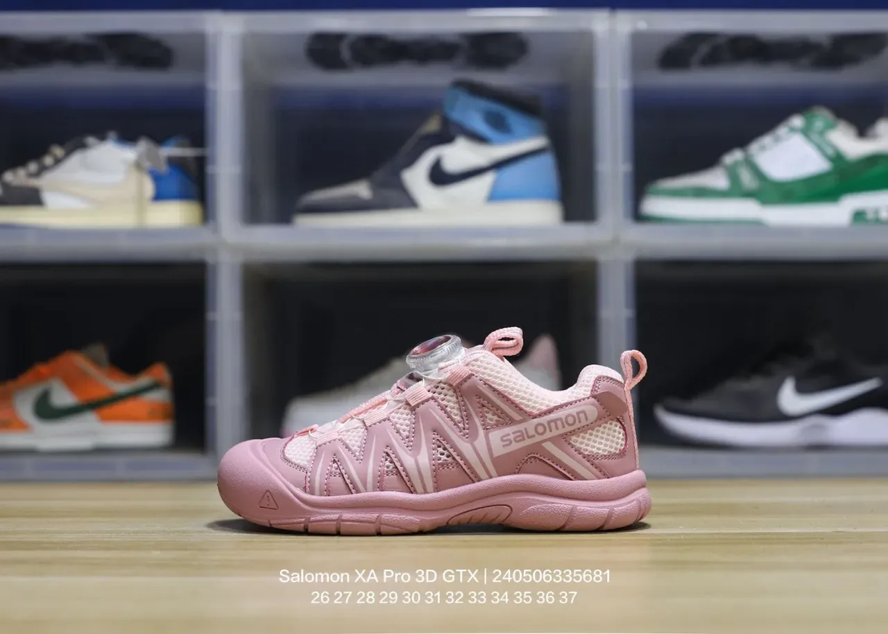 Salomon Pink White BOA Dial Closure Crisscross Synthetic Strap Overlay Lifestyle Sneakers 6