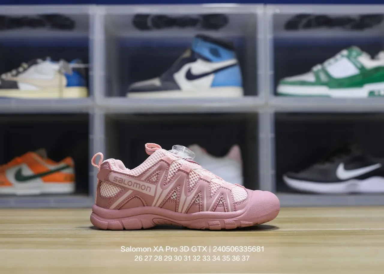 Salomon Pink White BOA Dial Closure Crisscross Synthetic Strap Overlay Lifestyle Sneakers 7