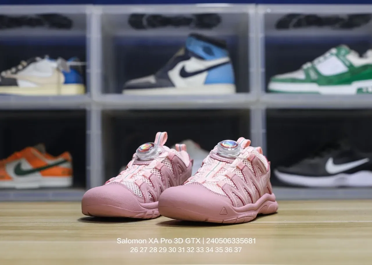 Salomon Pink White BOA Dial Closure Crisscross Synthetic Strap Overlay Lifestyle Sneakers 9