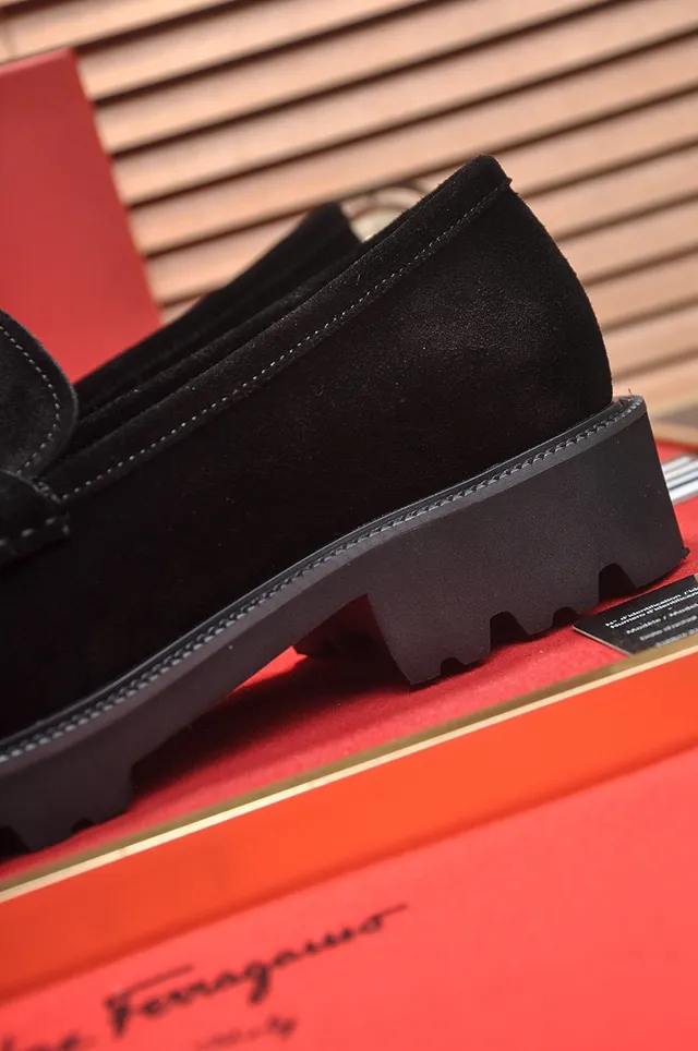 Salvatore Ferragamo Gancini Black Suede Loafers 3