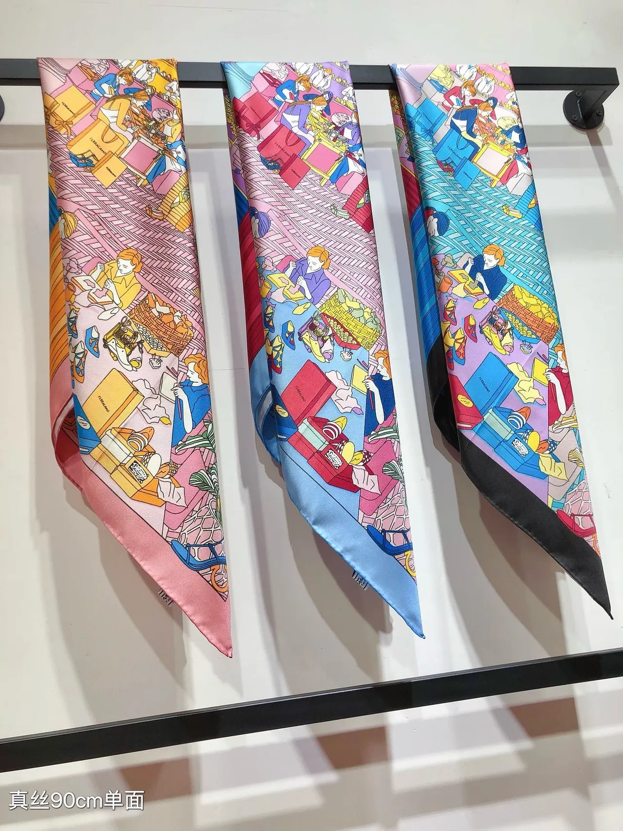 Salvatore Ferragamo Multicolor Printed Square Silk Scarf 4