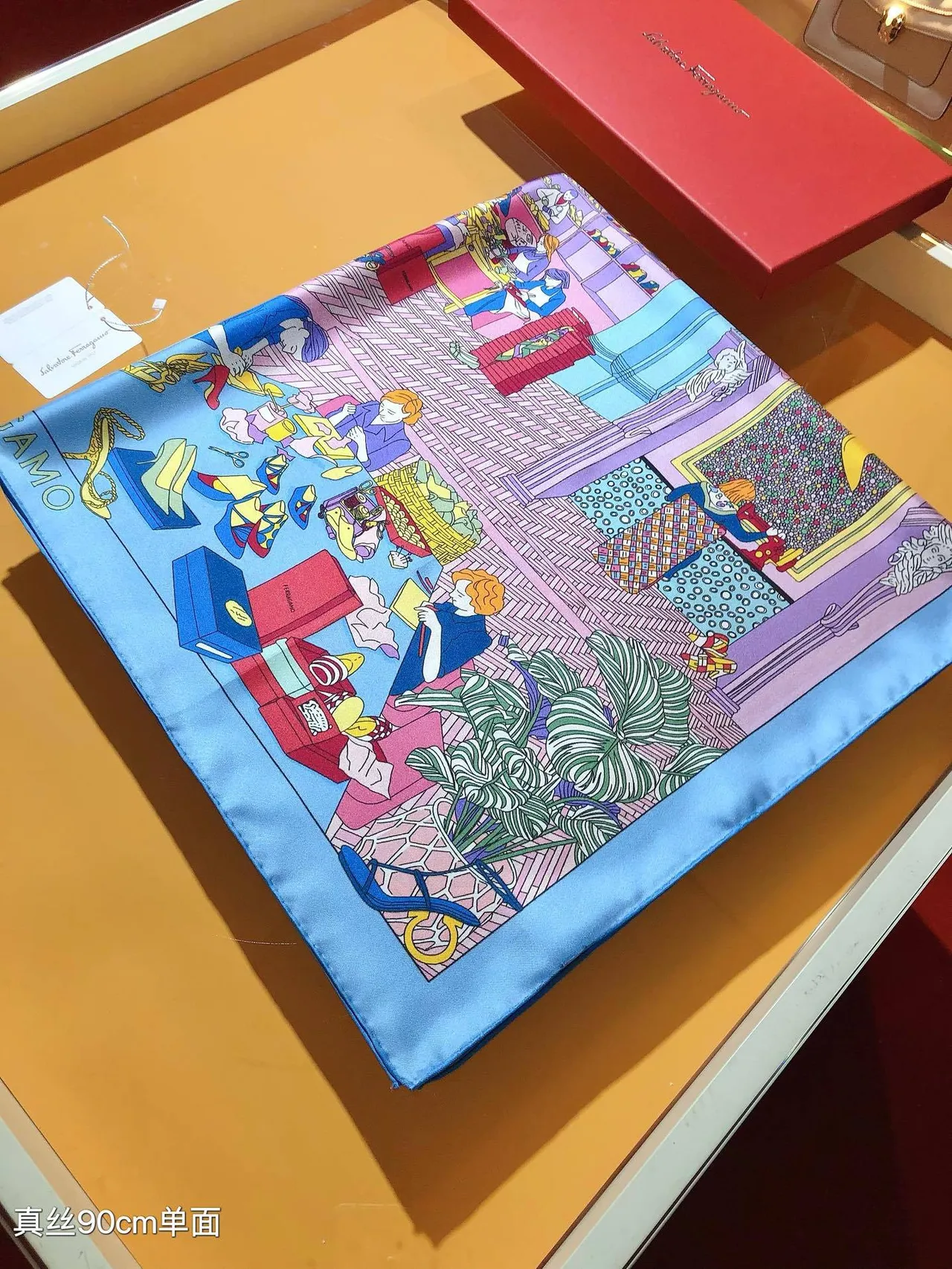 Salvatore Ferragamo Multicolor Printed Square Silk Scarf 7