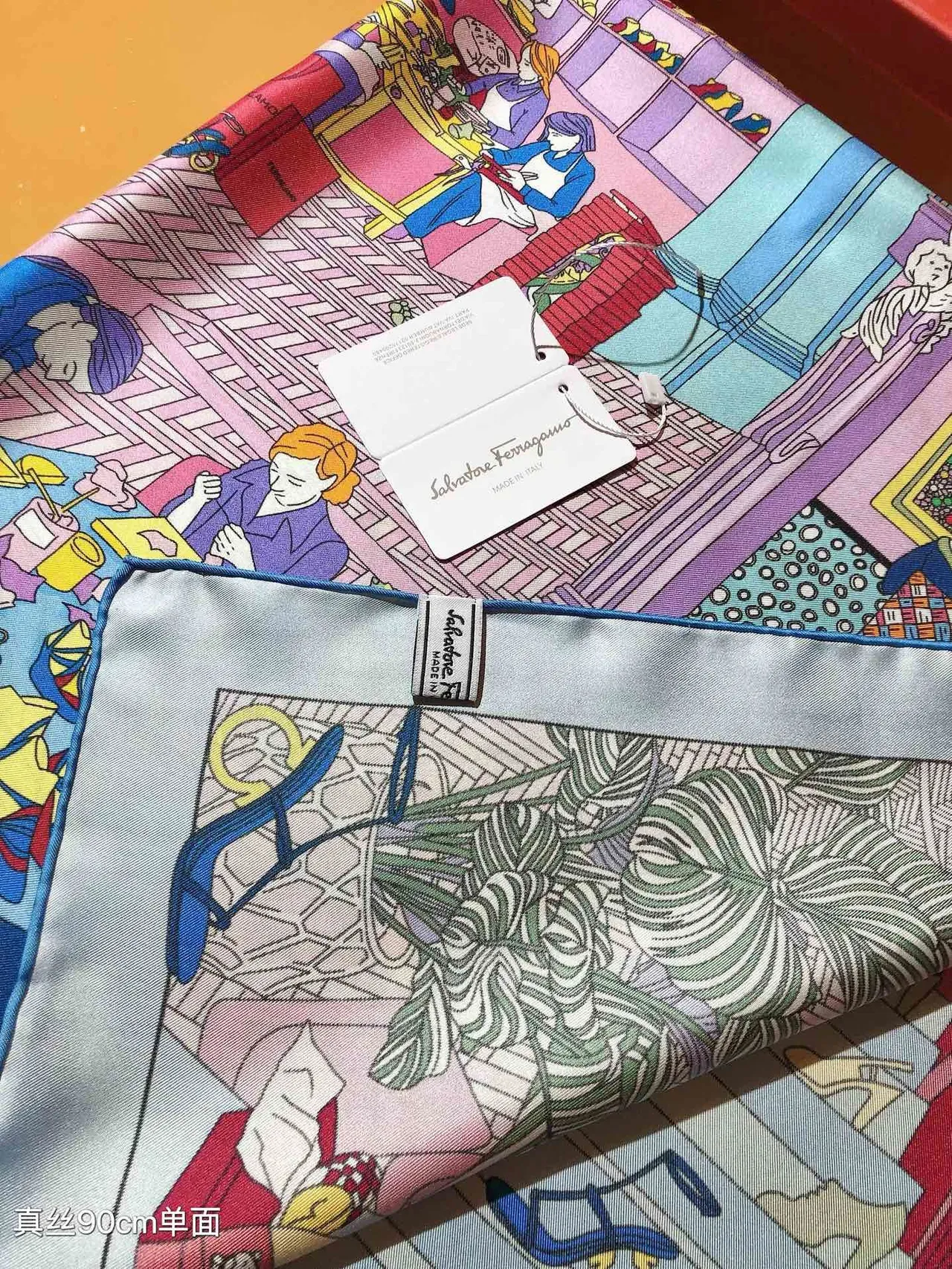 Salvatore Ferragamo Multicolor Printed Square Silk Scarf 8