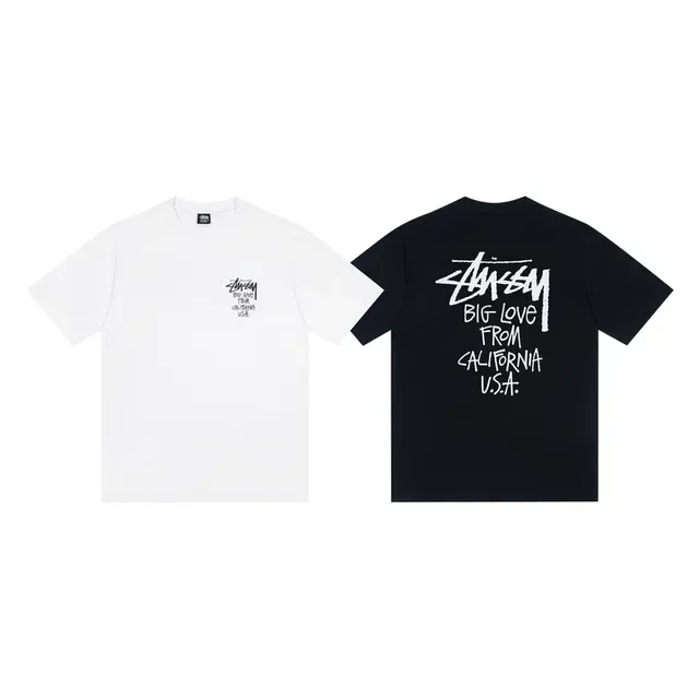 Stussy Stock Logo Big Love From California USA White T-Shirt 2