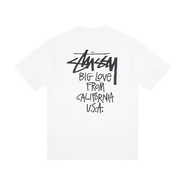 Stussy Stock Logo Big Love From California USA White T-Shirt 5