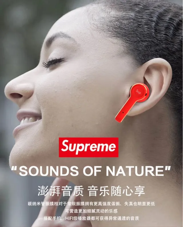 Supreme TWS-L3 Rouge Or Finition Mate Bord Accent TWS Écouteurs 2