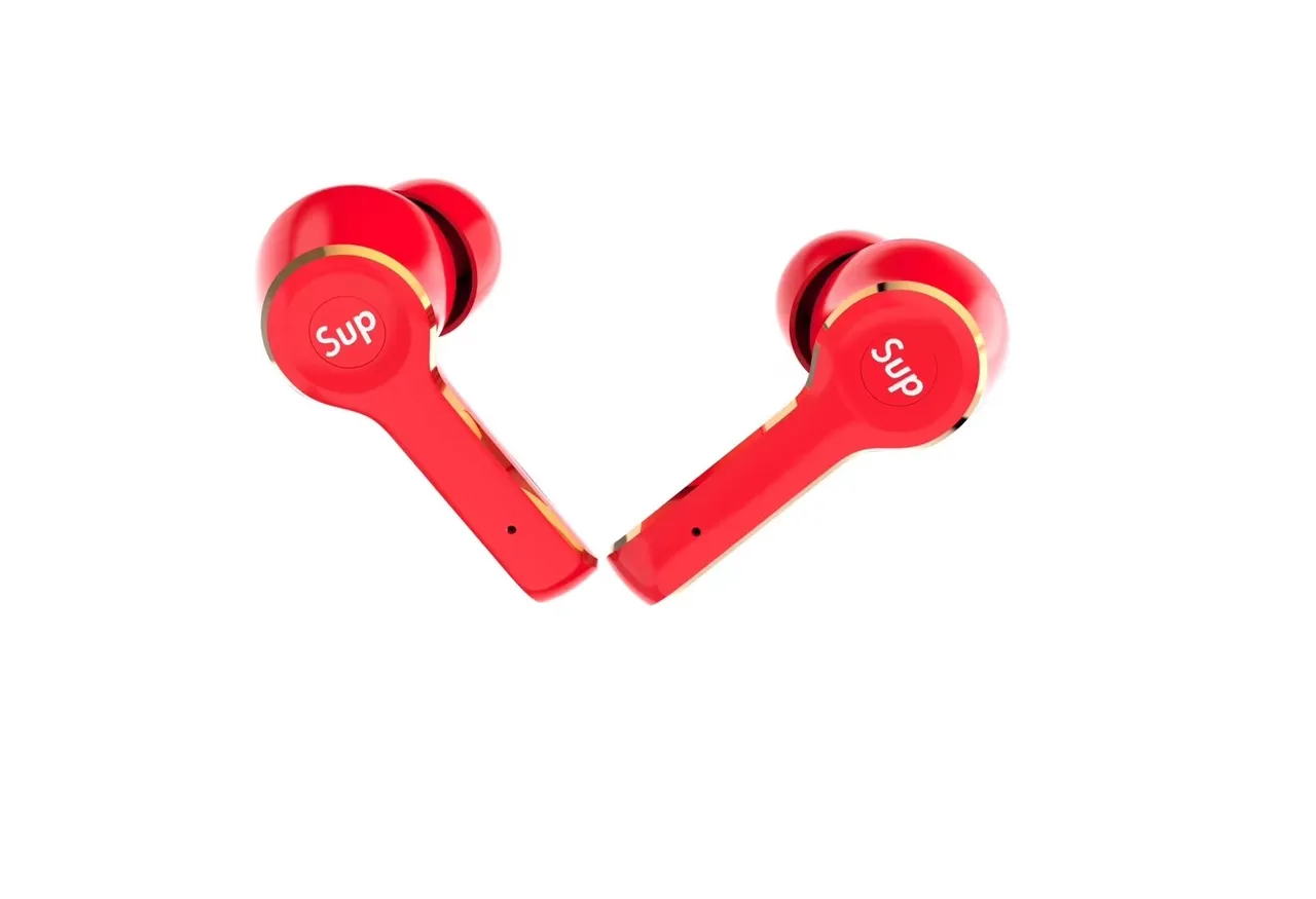 Supreme TWS-L3 Rouge Or Finition Mate Bord Accent TWS Écouteurs 4