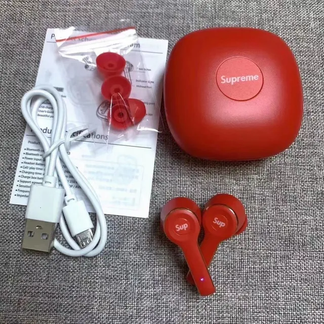 Supreme TWS-L3 Rouge Or Finition Mate Bord Accent TWS Écouteurs 12