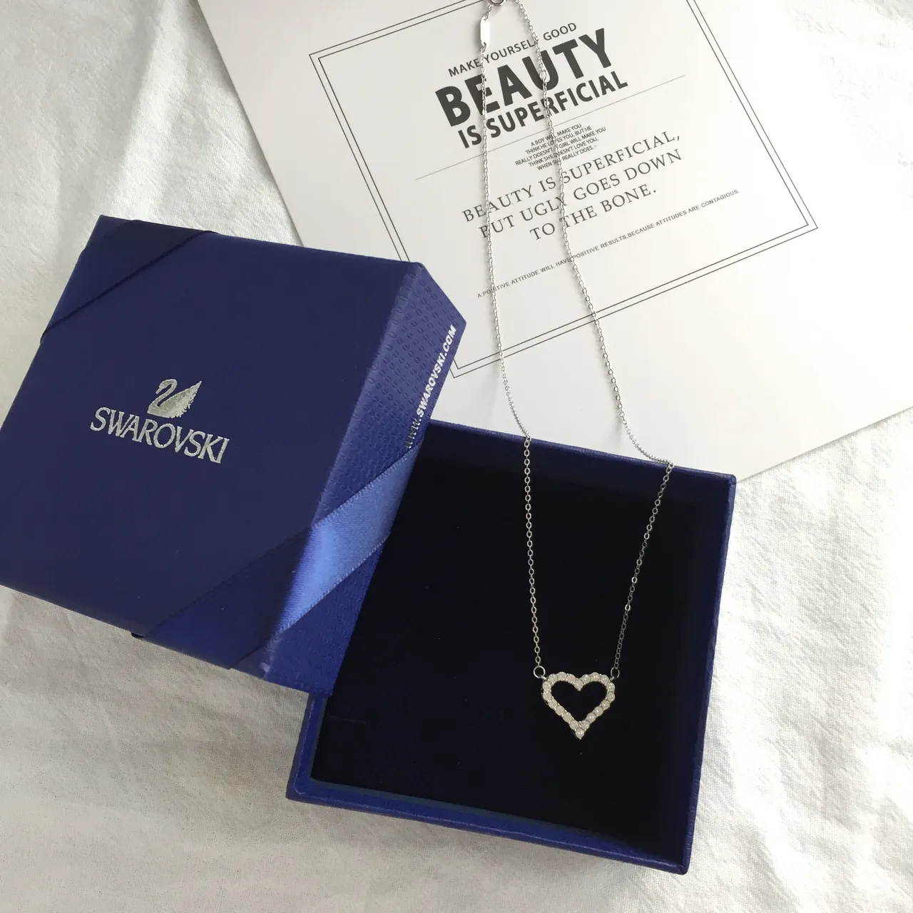 Swarovski Collier Cœur Ouvert Pavé de Cristal 3