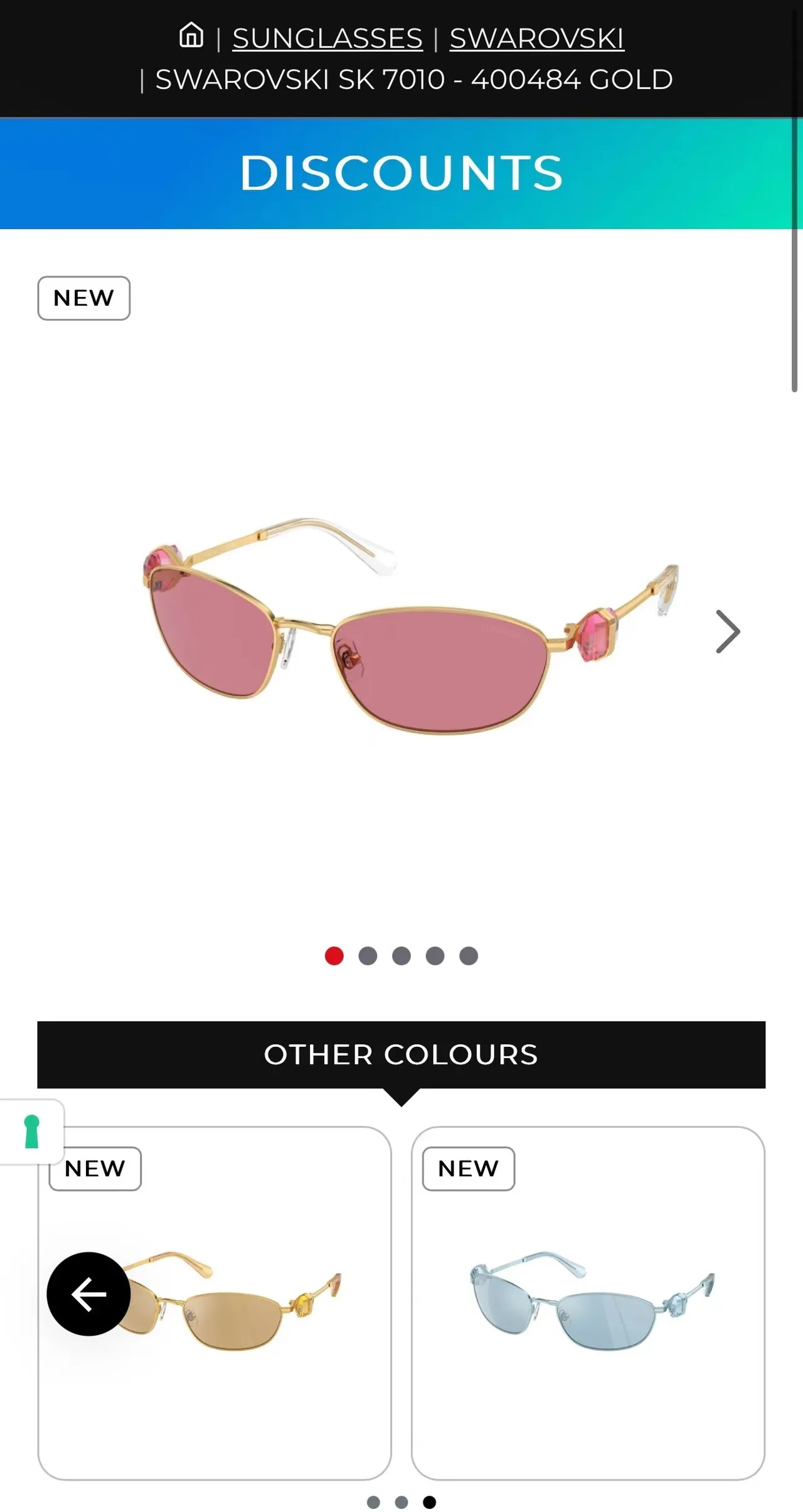 Swarovski SK 7010 Light Blue Mirrored Sunglasses 2