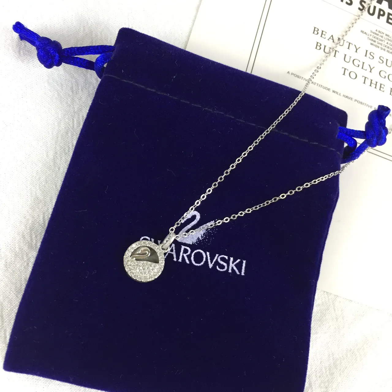 Swarovski Swan Crystal Pavé Pendant Necklace 4