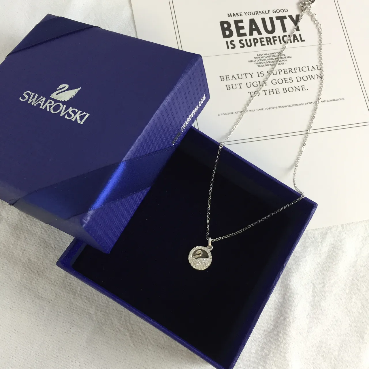 Swarovski Swan Crystal Pavé Pendant Necklace 5