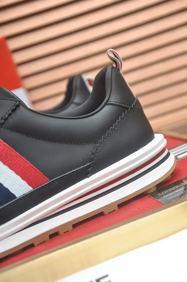 Thom Browne Classic Stripe Black Red White Navy Lifestyle Sneakers 2