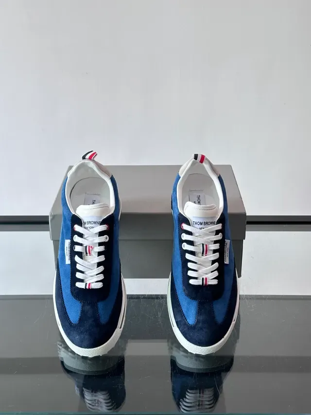 Thom Browne Navy Suede Air-Cushion Lifestyle Sneakers 4