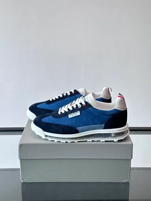 Thom Browne Navy Suede Air-Cushion Lifestyle Sneakers 5