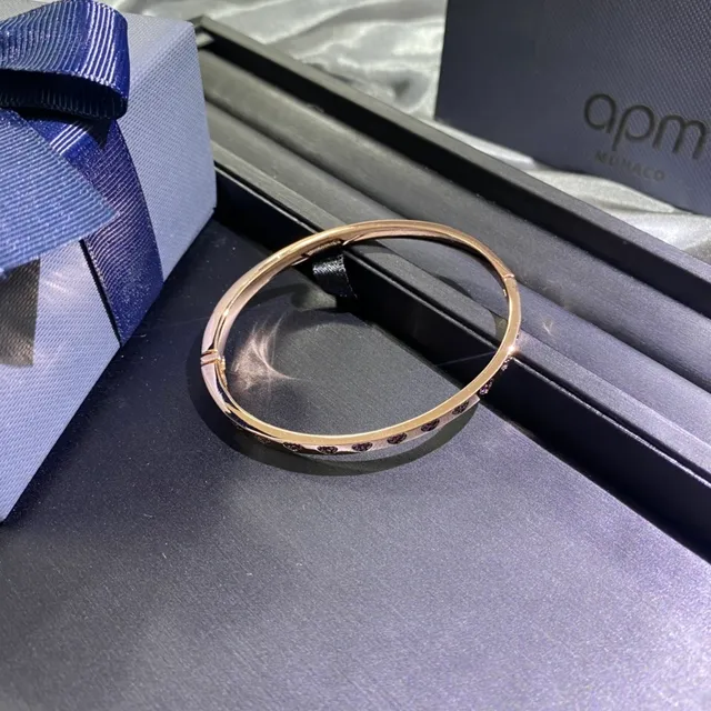 Tiffany & Co. Return to Tiffany coração Pavé gema rosa pulseira bangle 9
