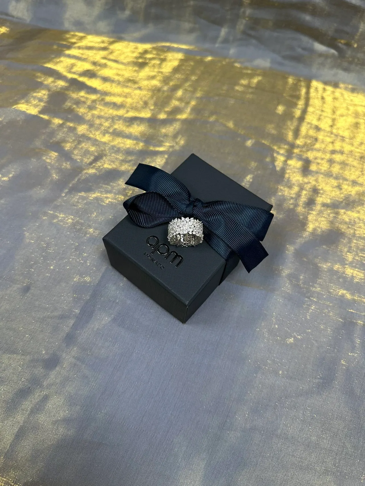 Tiffany & Co. فضي أزرق بحري Pavé-Set شكل قبة خاتم 7