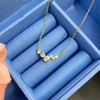 Tiffany & Co. Asymmetrical Diamond Cluster Gold Necklace