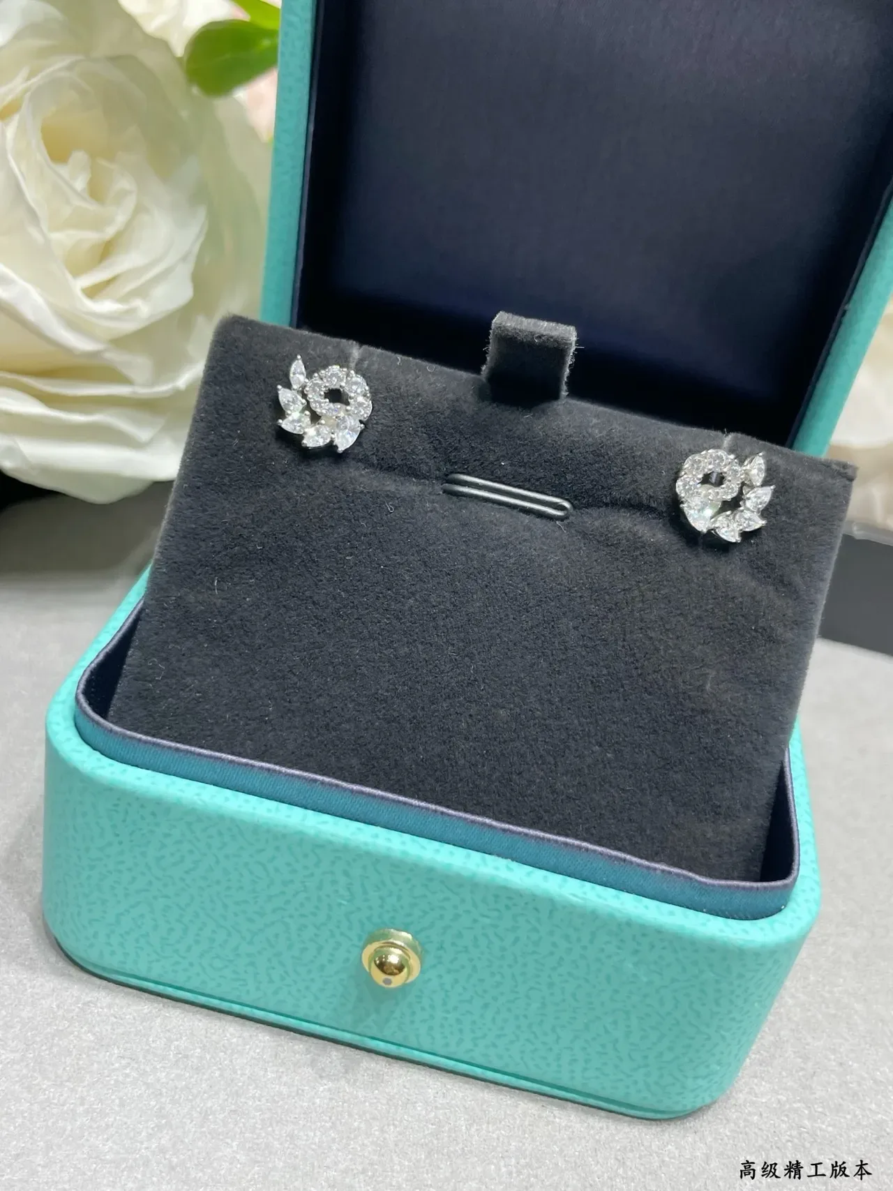 Tiffany & Co. Floral Diamond Cluster Stud Earrings 8