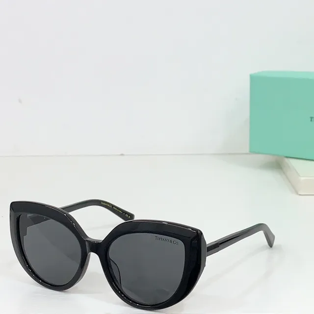 Tiffany & Co. T Collection Brown Blue Acetate Frame Gold Hinge Sunglasses 7