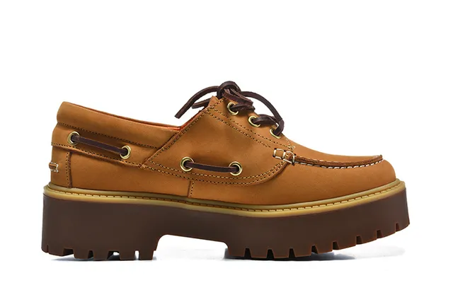 Timberland Burgundy Brown Moc-Toe Stitching Metal D-Ring Eyelets Boat Shoes 6