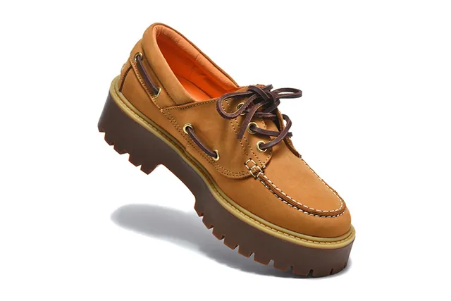 Timberland Burgundy Brown Moc-Toe Stitching Metal D-Ring Eyelets Boat Shoes 7