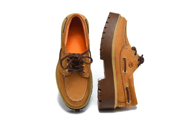 Timberland Burgundy Brown Moc-Toe Stitching Metal D-Ring Eyelets Boat Shoes 8
