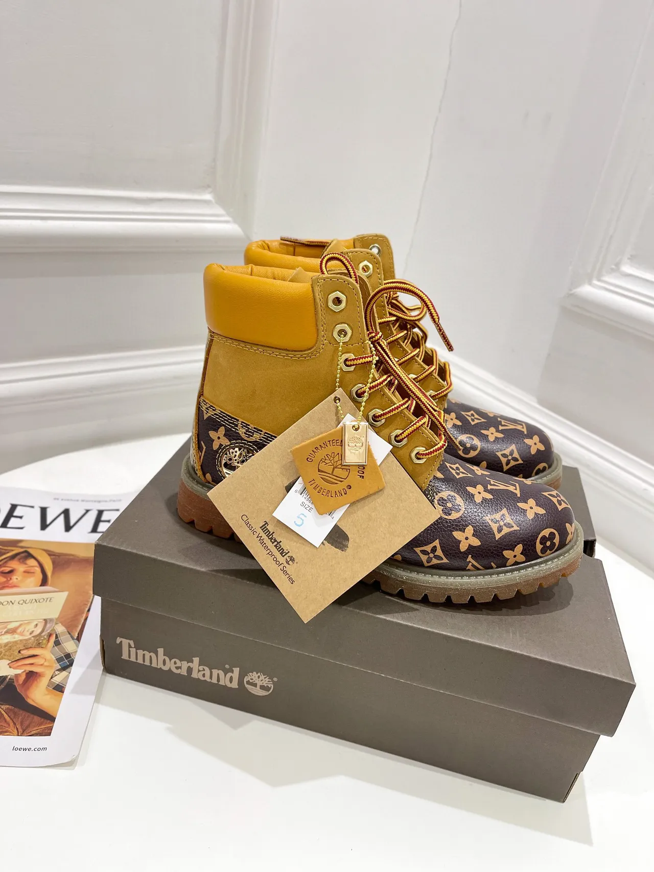 Timberland Premium 6-Inch Monogram-Print Work Boots 8