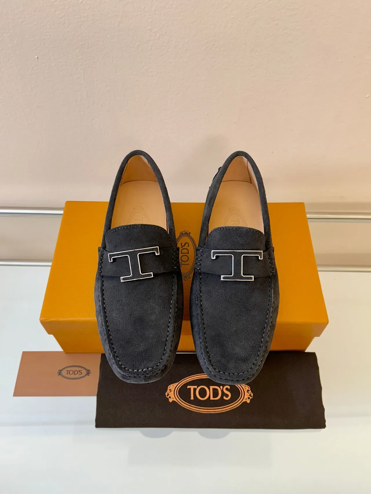 Tod's Double T Loafer Navy Suede Loafers 6