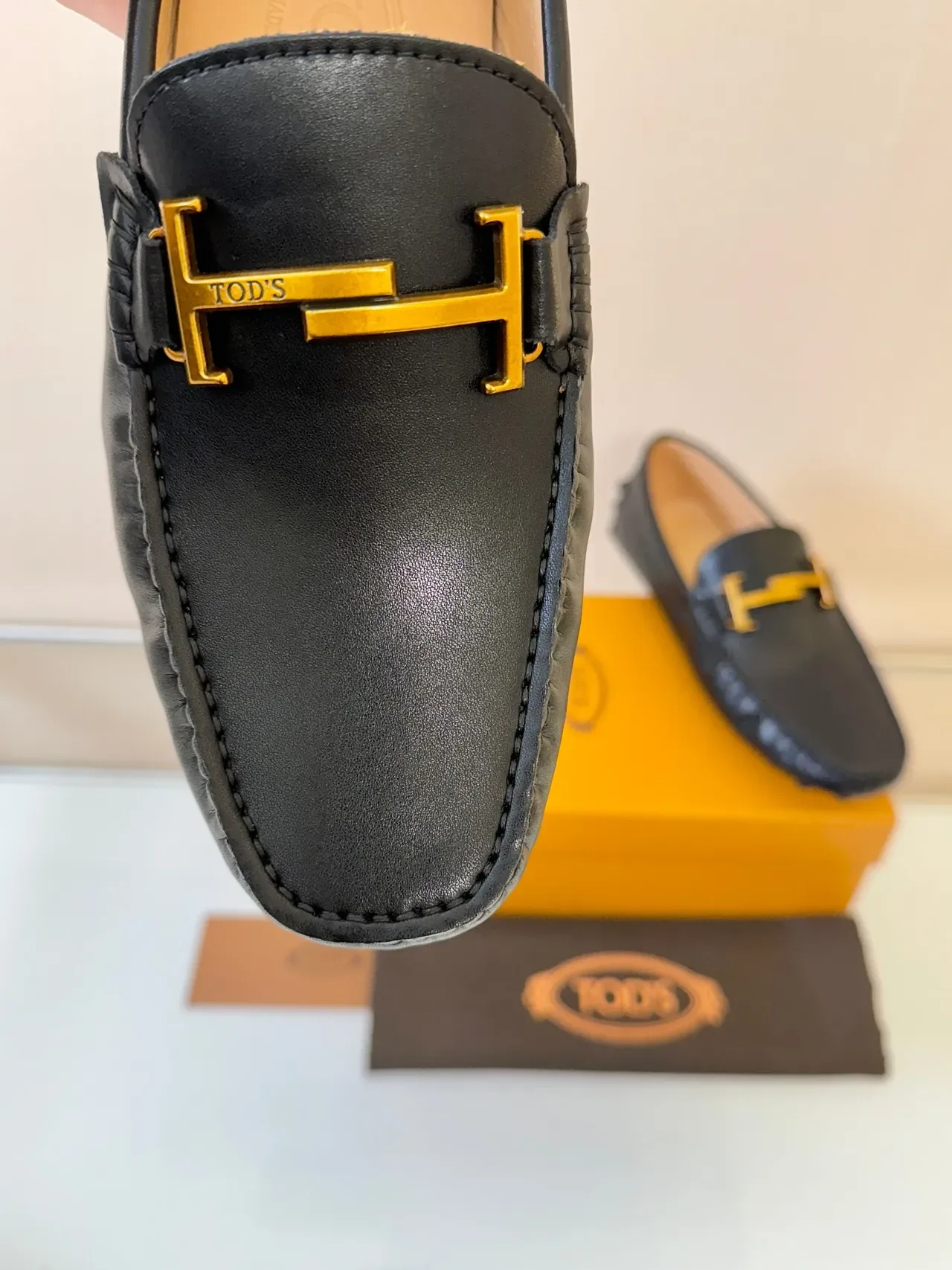 Mocassins Tod's Gommino Couro Preto H-Bit Pebble Sole 3
