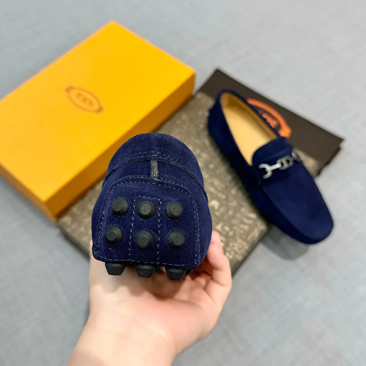 Tod's Horsebit Loafer Navy Suede Men's Loafers 3