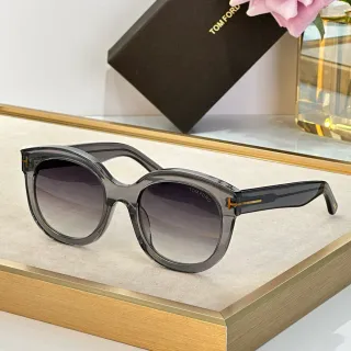 Tom Ford Oversized Rounded-Square Translucent Gray Gradient Sunglasses