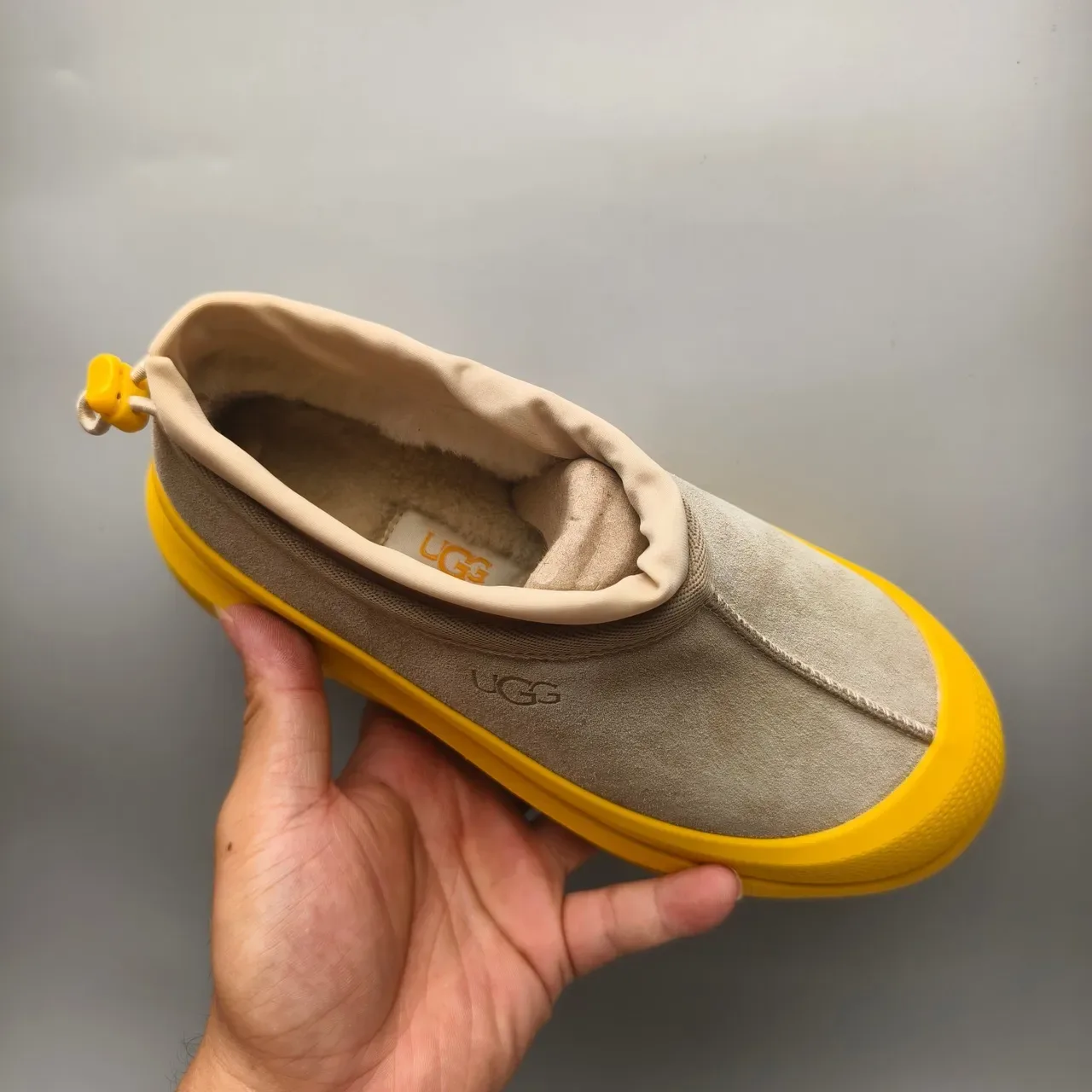 UGG Beige Yellow Slip-On Platform Sole Lifestyle Sneakers 3