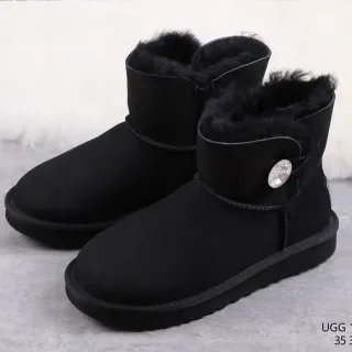 UGG Black Shearling-Lined Suede Upper Ankle Boots