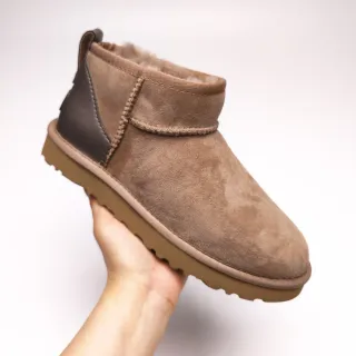 UGG 棕褐米色麂皮鞋面羊毛内里雪靴