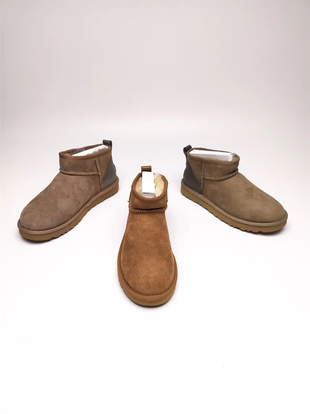 UGG Brown Beige Suede Upper Shearling-Lined Snow Boots 2