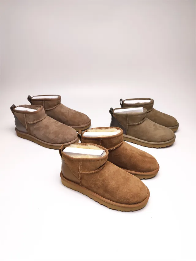 UGG Brown Beige Suede Upper Shearling-Lined Snow Boots 3