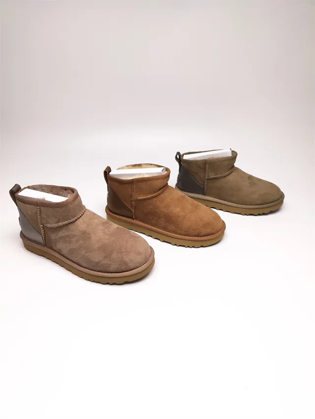 UGG Brown Beige Suede Upper Shearling-Lined Snow Boots 4