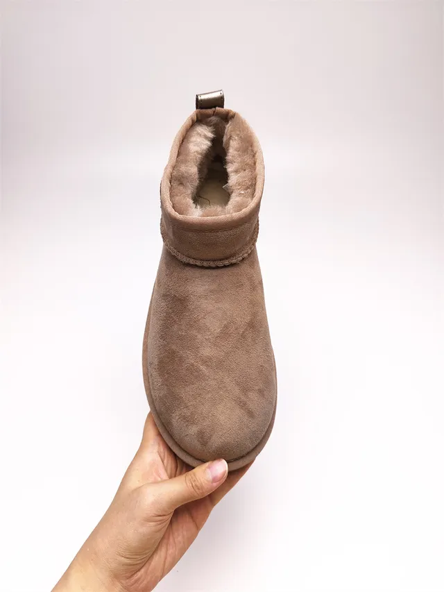 UGG Brown Beige Suede Upper Shearling-Lined Snow Boots 7