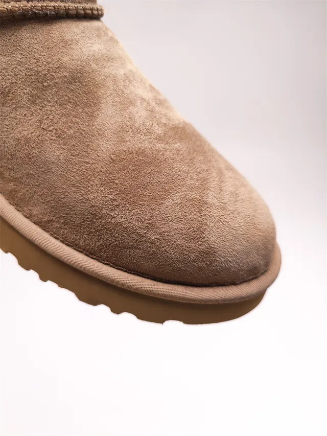 UGG Brown Beige Suede Upper Shearling-Lined Snow Boots 10