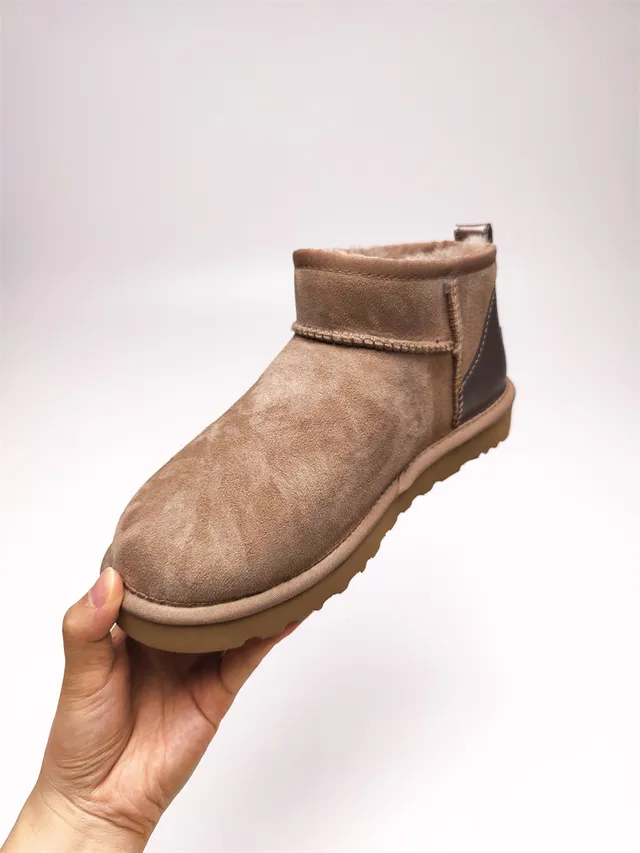 UGG Brown Beige Suede Upper Shearling-Lined Snow Boots 11