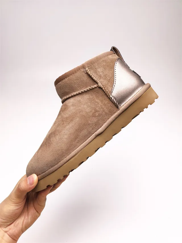 UGG Brown Beige Suede Upper Shearling-Lined Snow Boots 12